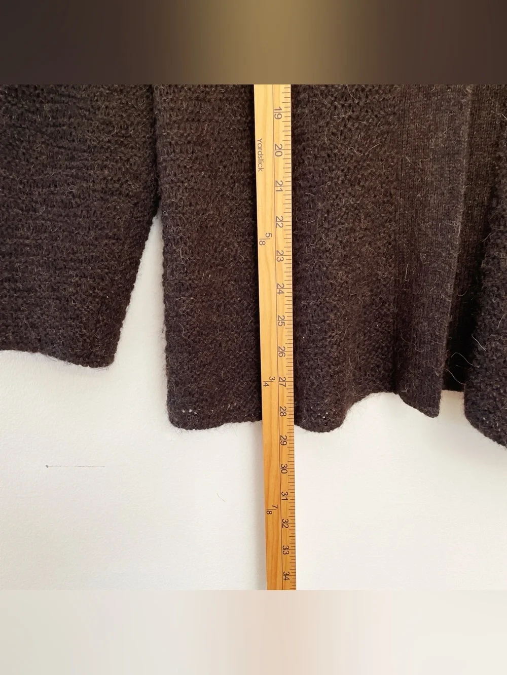 Eileen Fisher 100% Baby Alpaca Wool Knit Cardigan Sweater Womens Large Chocolate - Picture 8 of 11